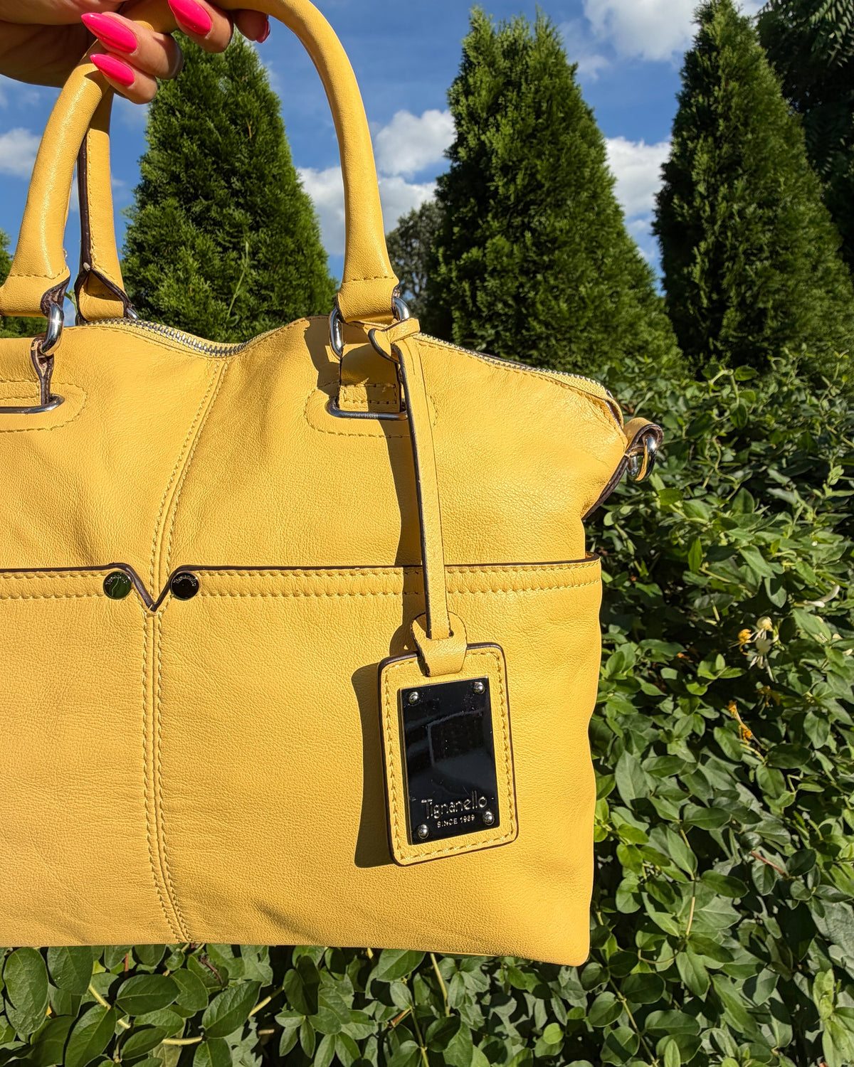 Vintage Y2K Tignanello Yellow Soft Leather Satchel