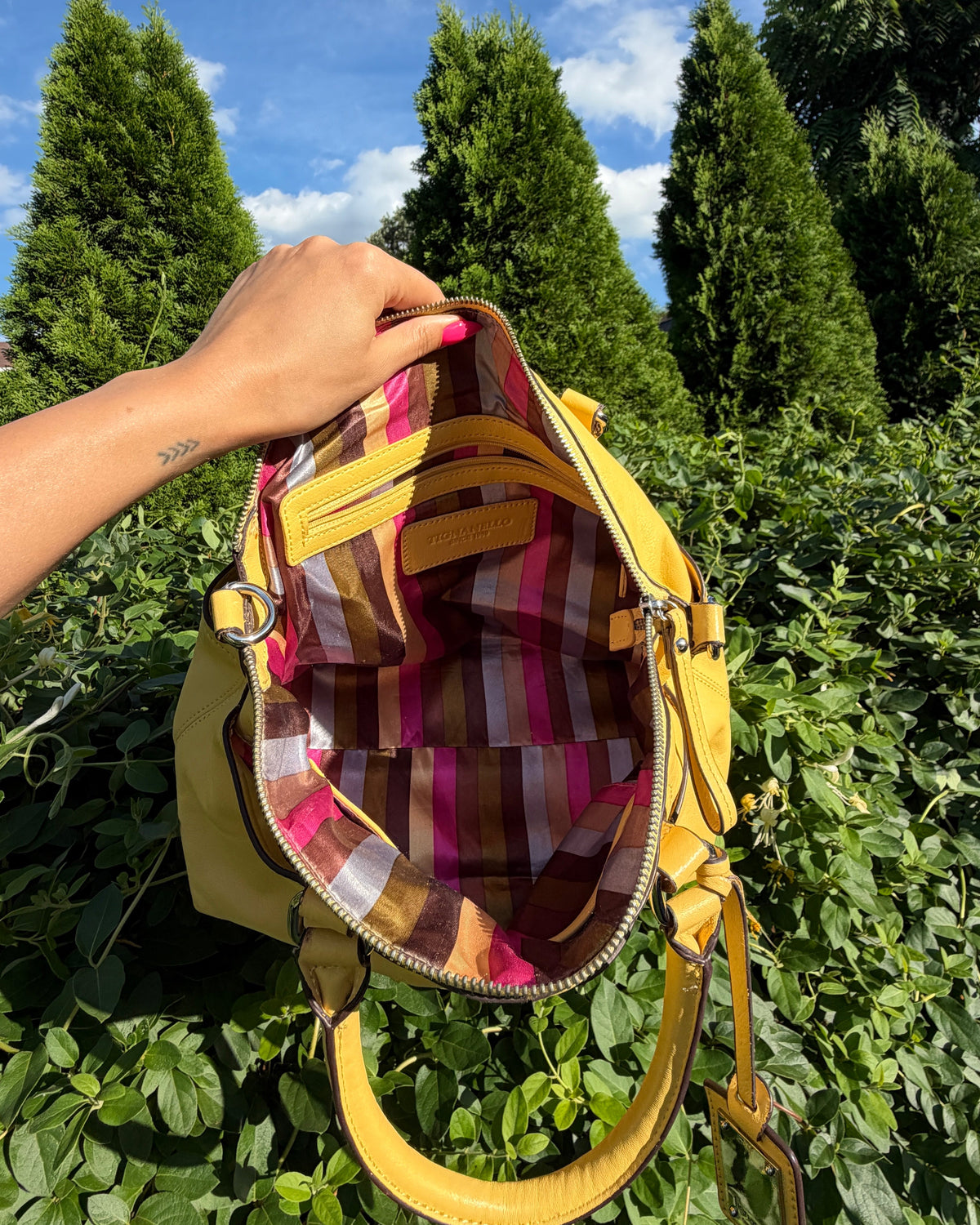 Vintage Y2K Tignanello Yellow Soft Leather Satchel