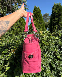 Vintage Y2K Coach Pink Patent Leather East West Gallery Tote Shoulder Bag