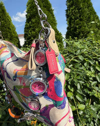 Coach Multicolor Watch Chain Shoulder Bag Y2K Statement Purse
