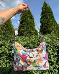 Coach Multicolor Watch Chain Shoulder Bag Y2K Statement Purse