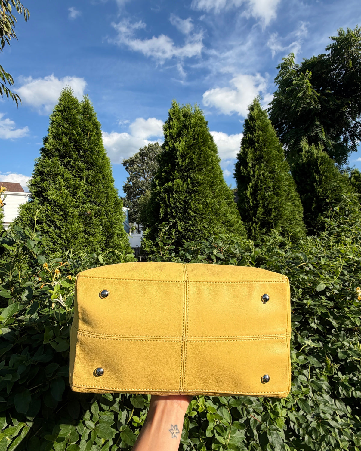 Vintage Y2K Tignanello Yellow Soft Leather Satchel