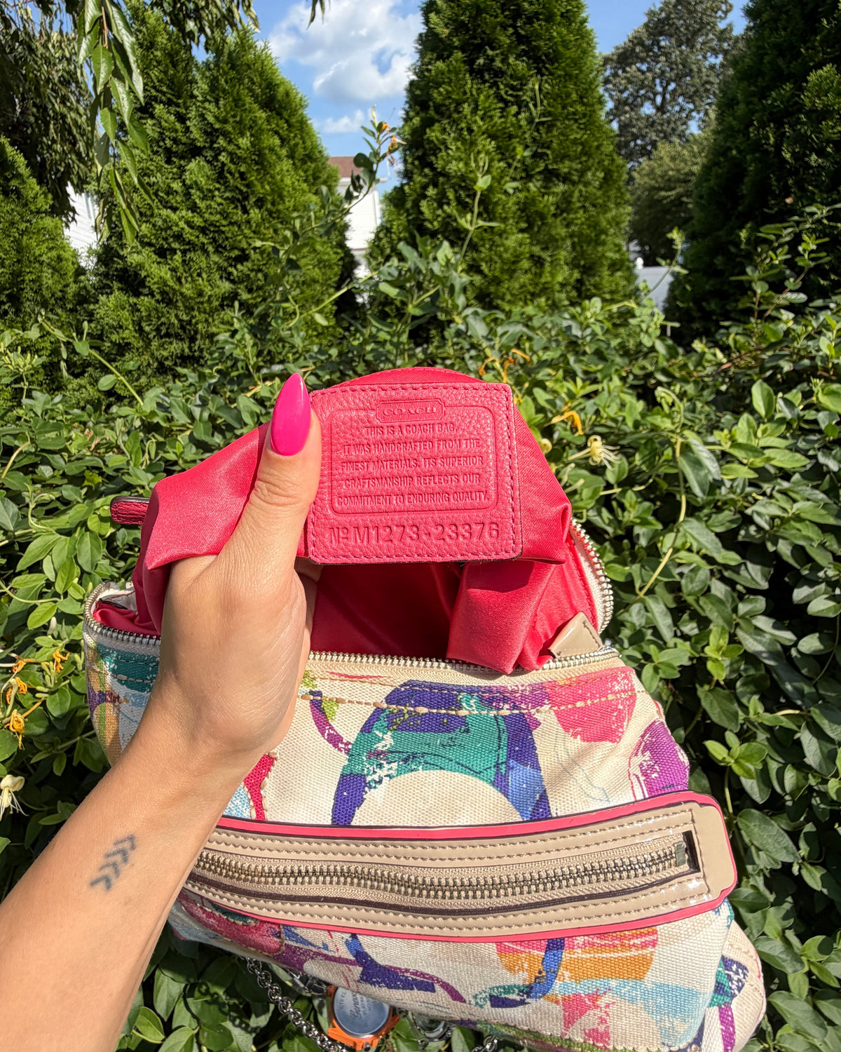 Coach Multicolor Watch Chain Shoulder Bag Y2K Statement Purse