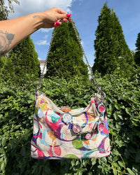 Coach Multicolor Watch Chain Shoulder Bag Y2K Statement Purse