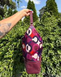 Coach Madison Maggie Op Art Purple Pink Sateen Hobo Shoulder Bag Y2K Purse
