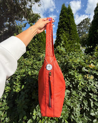Vintage American Leather Slouchy Red Orange Hobo Shoulder Bag Y2K Purse