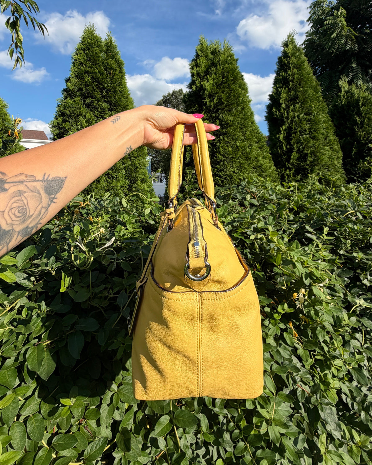 Vintage Y2K Tignanello Yellow Soft Leather Satchel