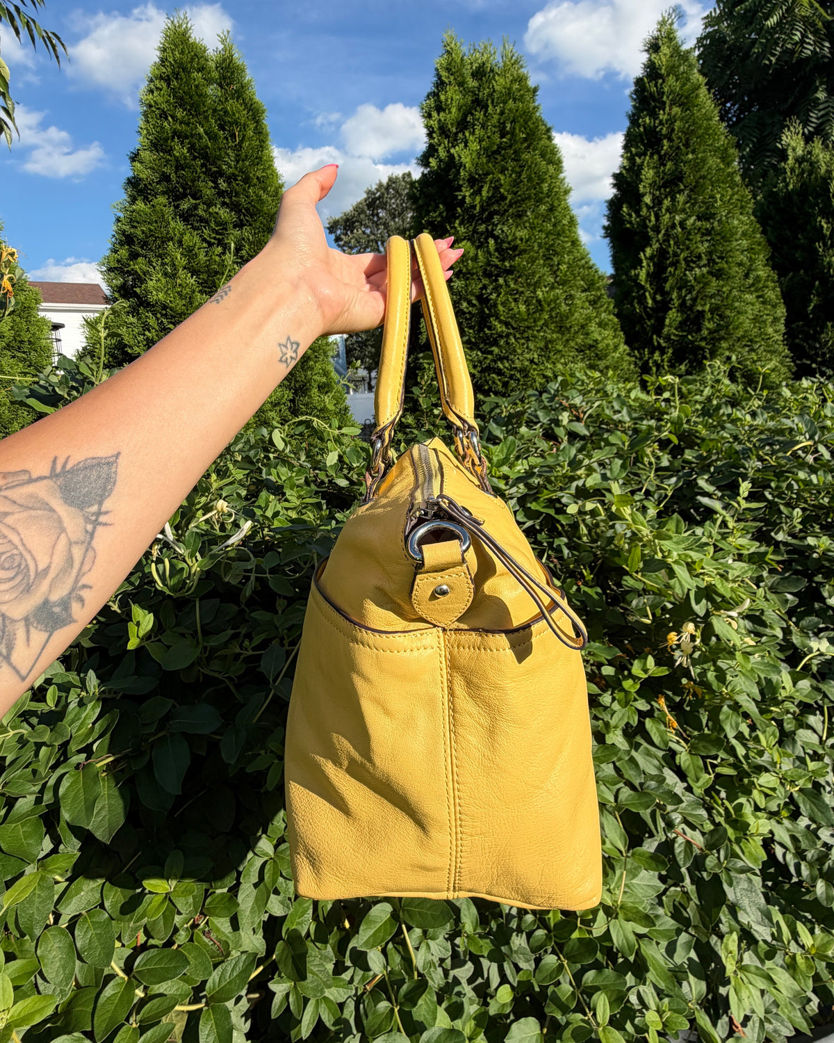 Vintage Y2K Tignanello Yellow Soft Leather Satchel