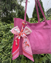 Ginger Michelle Pink Suede Vintage Genuine Leather Boho Tote Bag Shoulder Purse