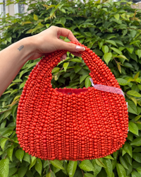 Handcrafted Beaded Orange Red Women's Bag Viral TikTok NWT