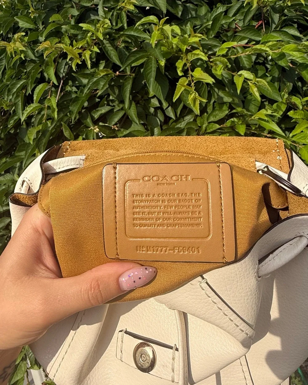 Coach Cream Leather Mini Backpack Gold Tag Vintage Y2K Style Pebbled Leather