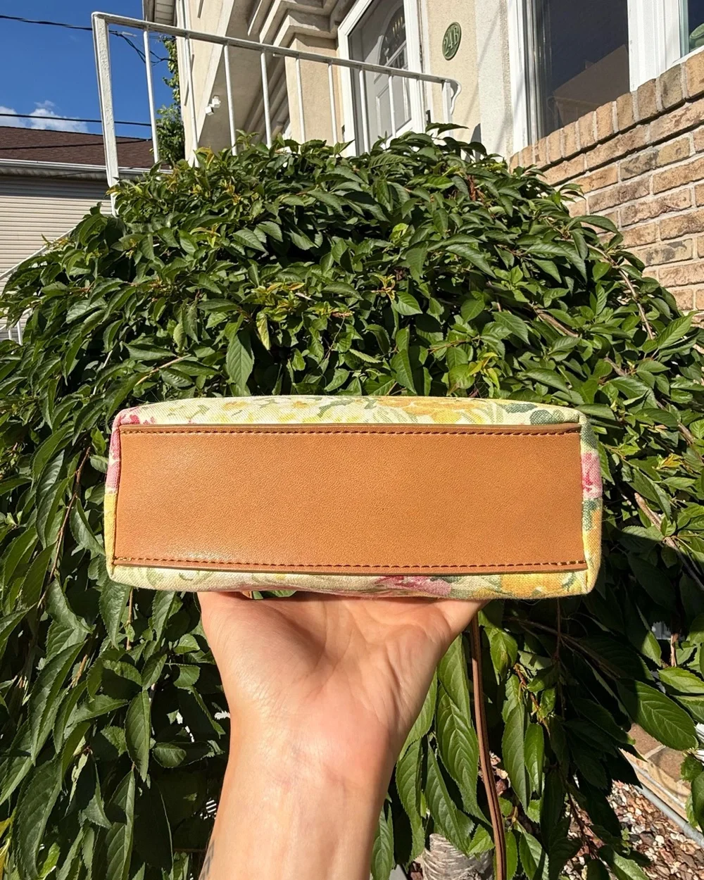 Vintage Fossil Y2K Floral Canvas Crossbody Bag Cottagecore Garden Purse