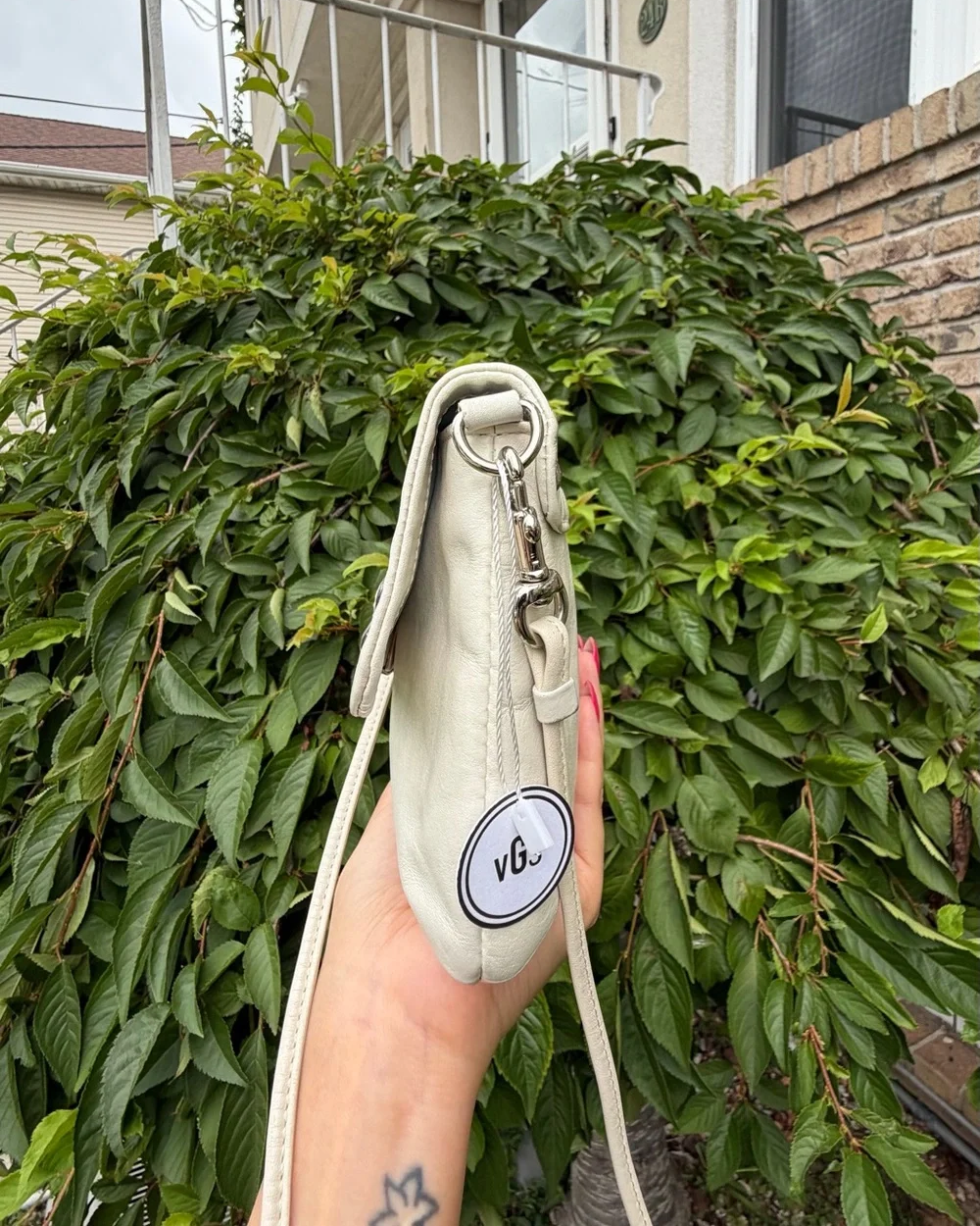 Coach White Leather Crossbody Flap Bag Y2K Style
