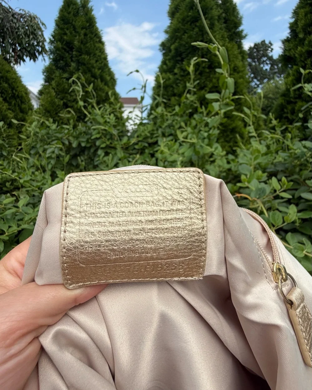 Coach Penelope Signature Ivory Metallic Tote Shoulder Bag